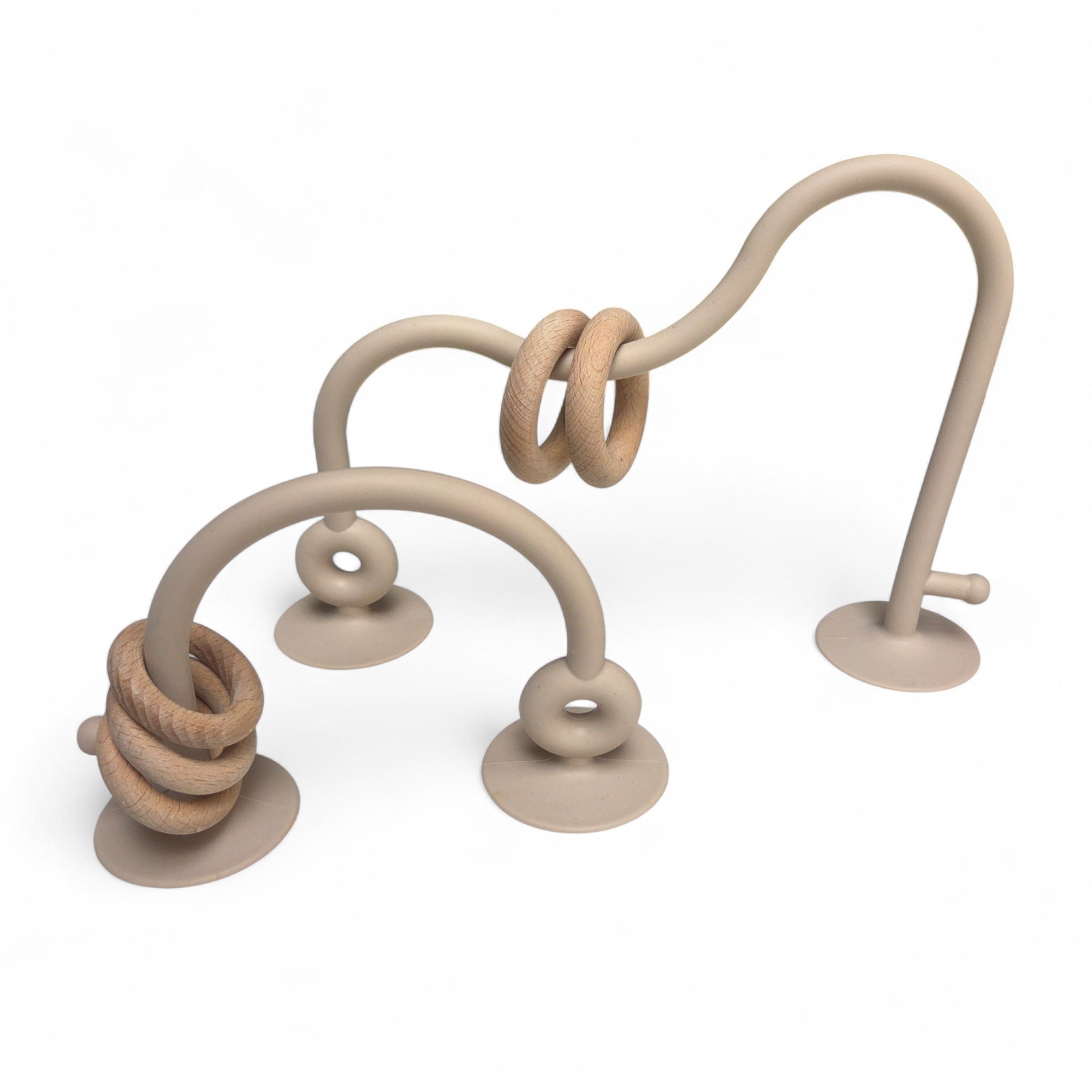 Kralenspiraal met zuignappen beige