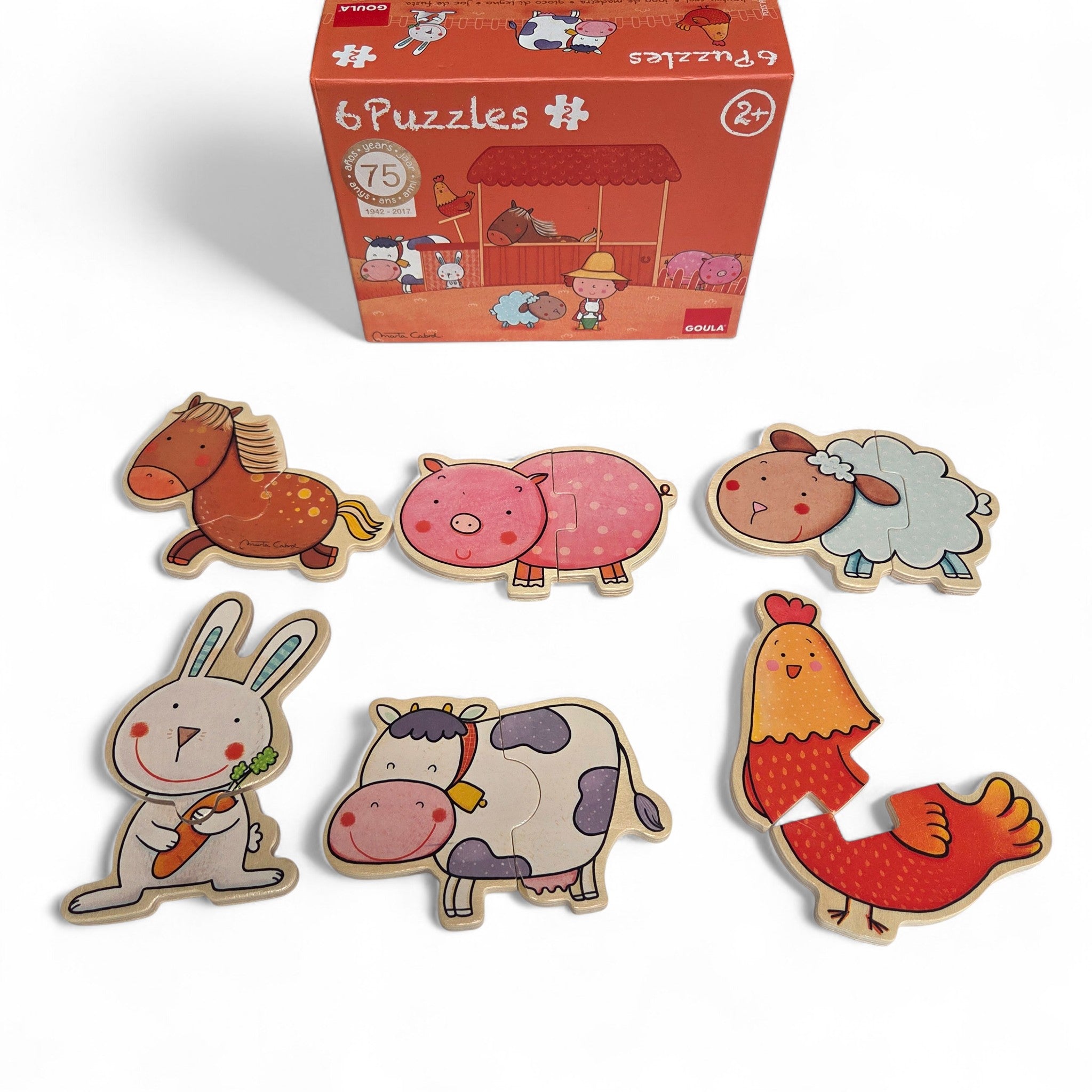 Houten puzzel boerderij dieren