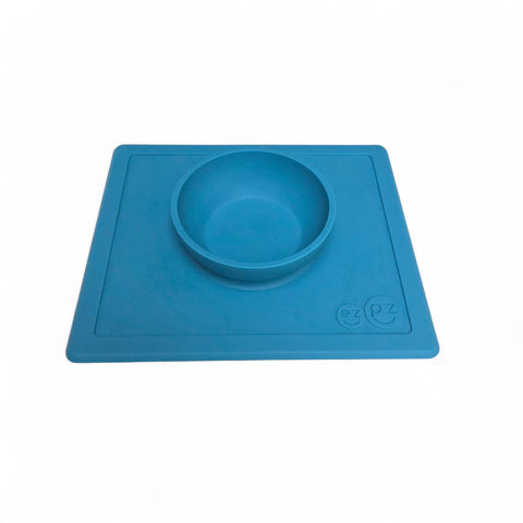 EZPZ silicone placemat met kom blauw