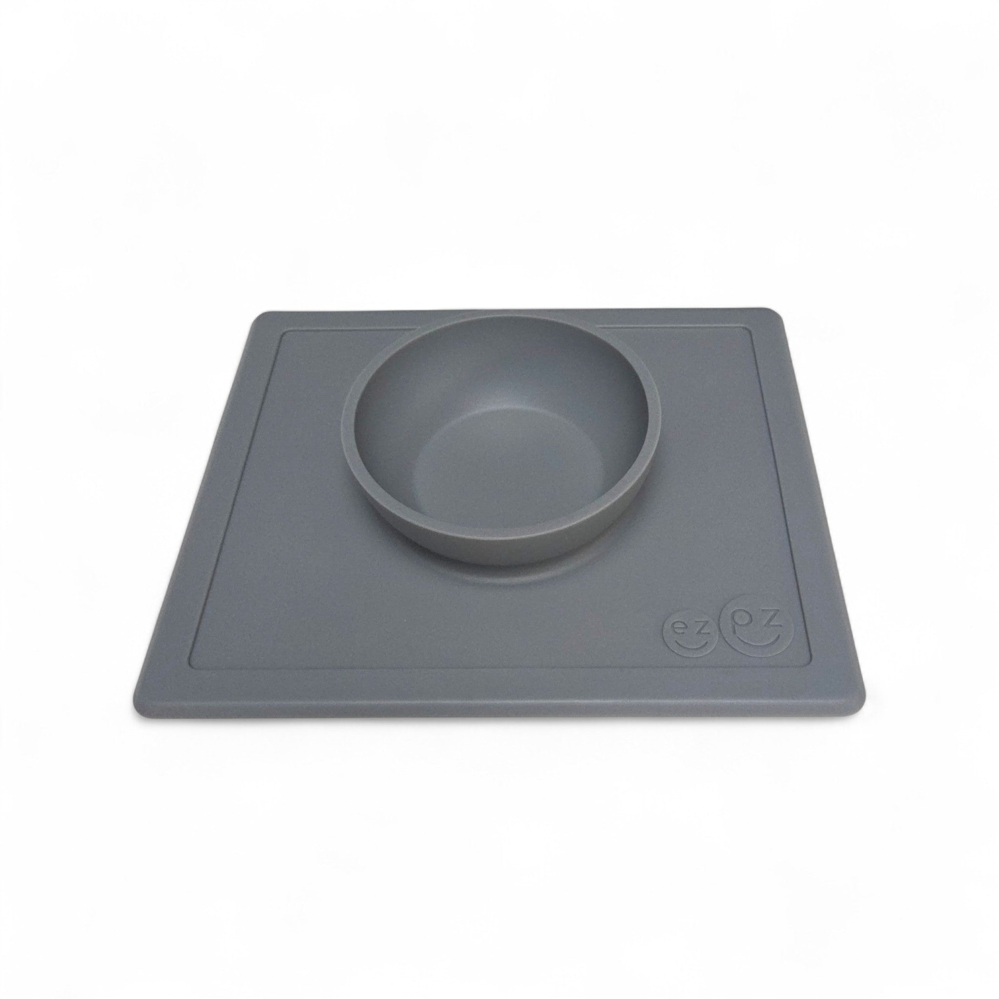 EZPZ silicone placemat met kom grijs