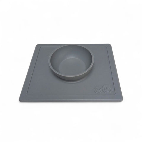 EZPZ silicone placemat met kom grijs