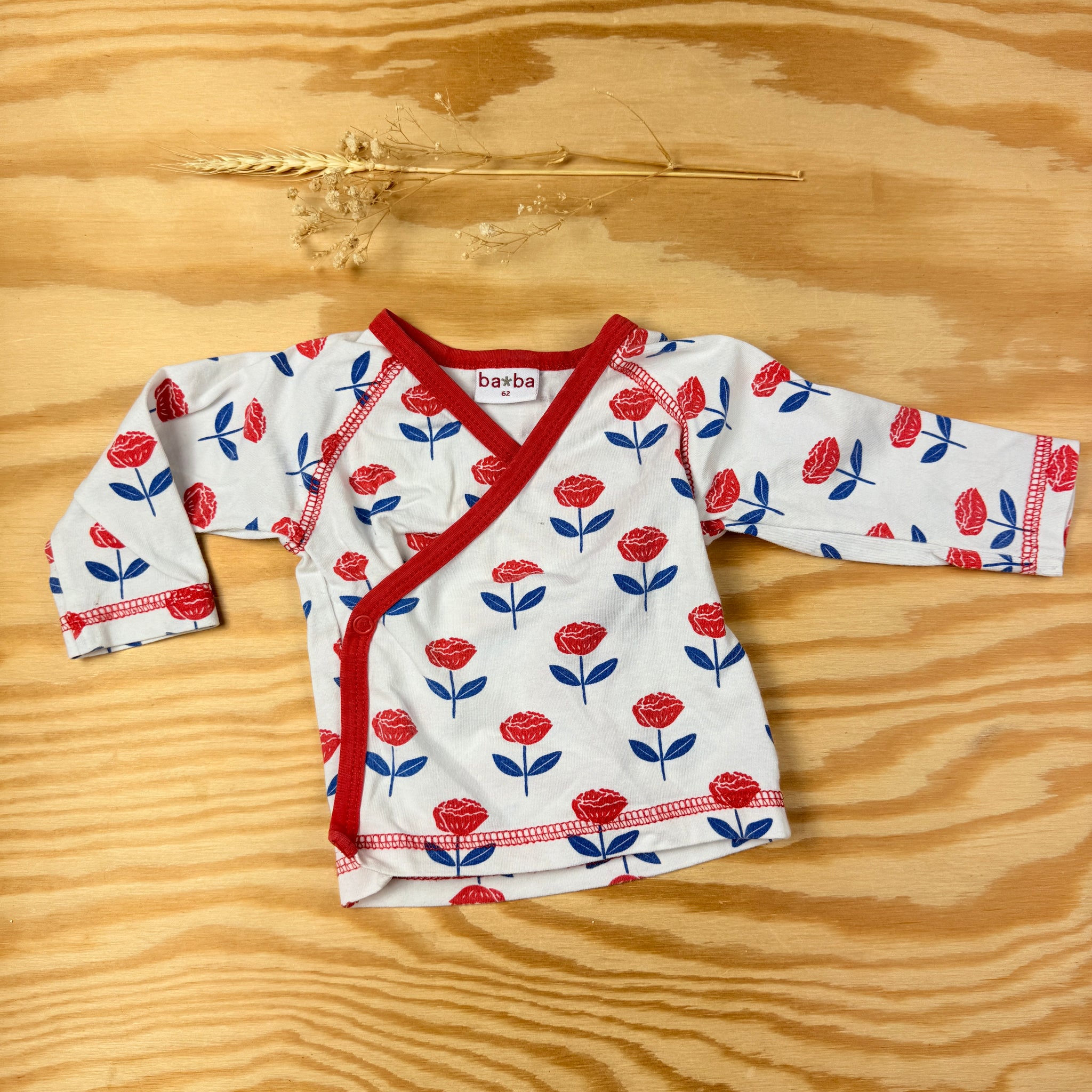 Shirt lange mouwen bloempjes Ba*ba maat 62