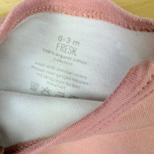 Fresk roze pyjama/kruippakje walvisjes, maat 0-3m