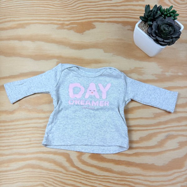 P'tit Filou: grijs shirt met lange mouwen: 0m