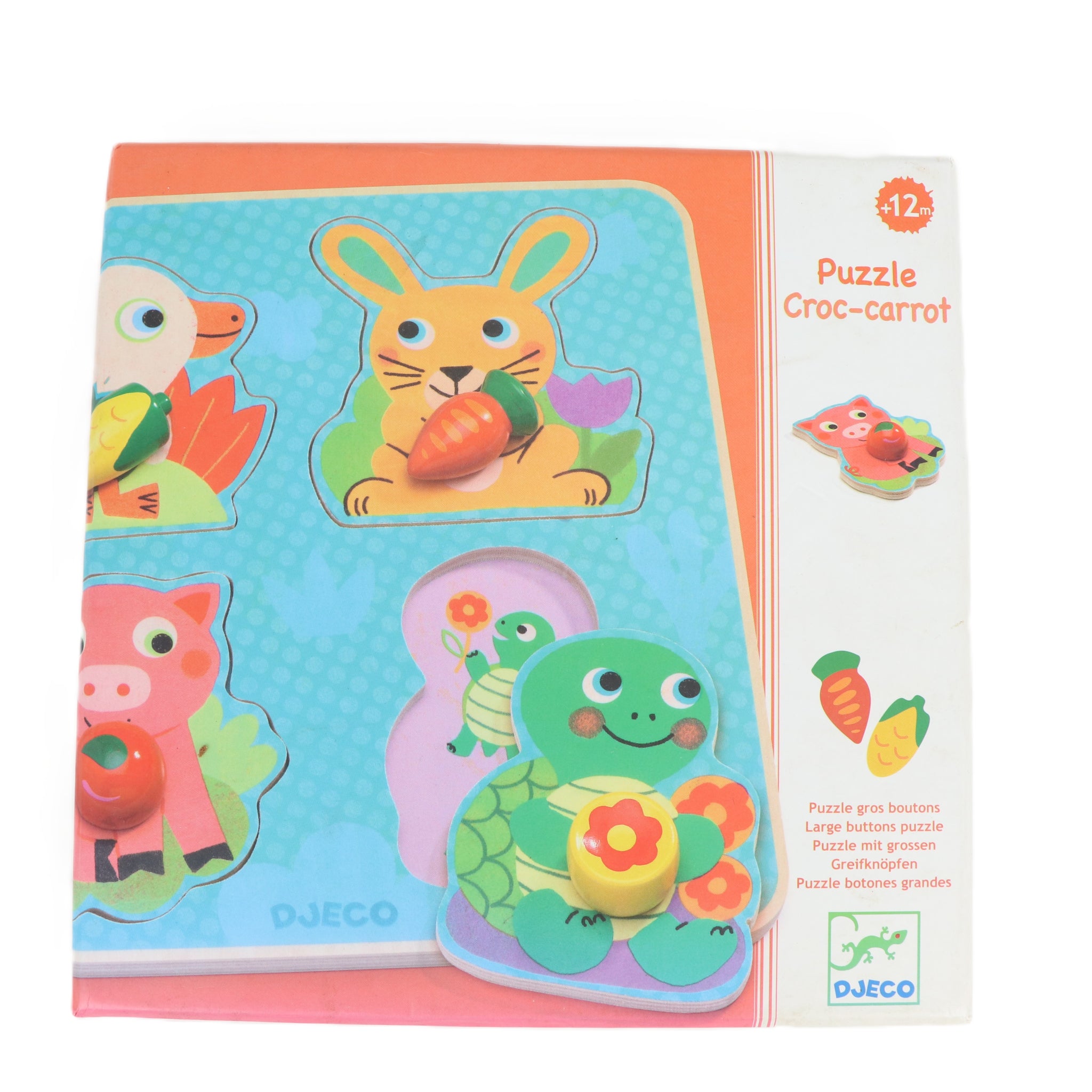 Djeco Croc Carrot houten puzzel