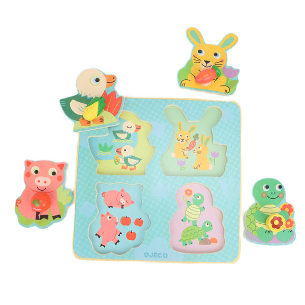 Djeco Croc Carrot houten puzzel