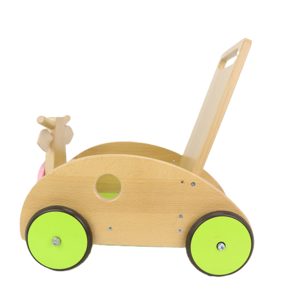 Houten loopwagen Koe