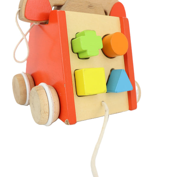 Houten trekspeeltje telefoon