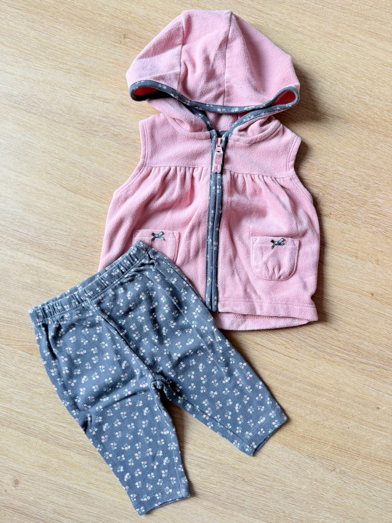 carters setje legging en bodywarmer licht bloemetje