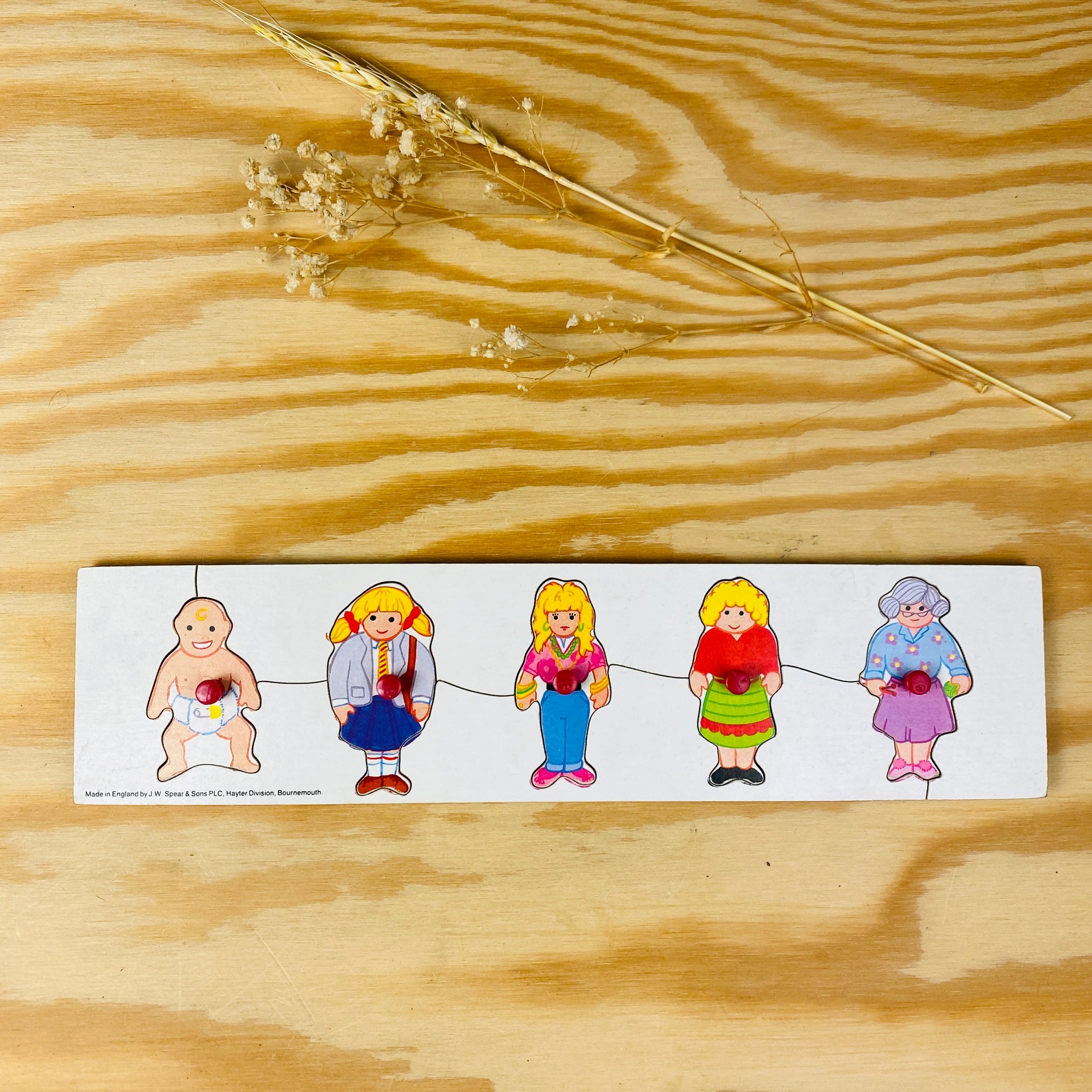 retro puzzel van jong naar oud