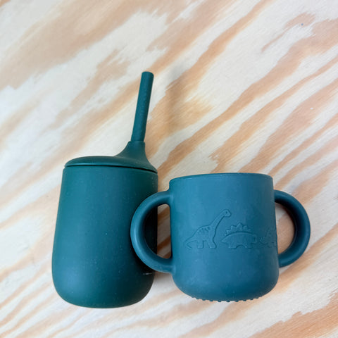 Liewood: 2 donker groene siliconen drinkbekers