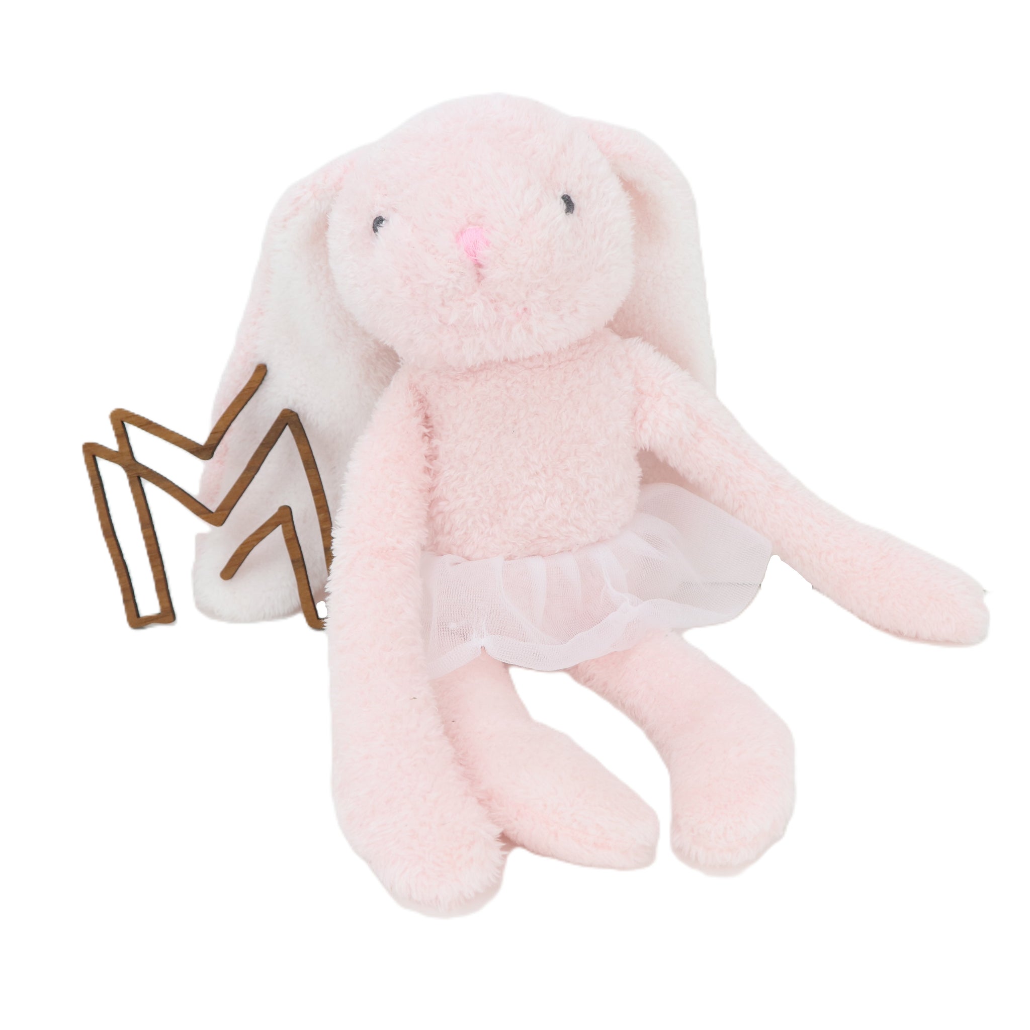 Roze knuffel konijn met tutu