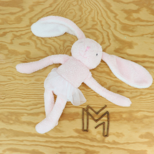 Roze knuffel konijn met tutu