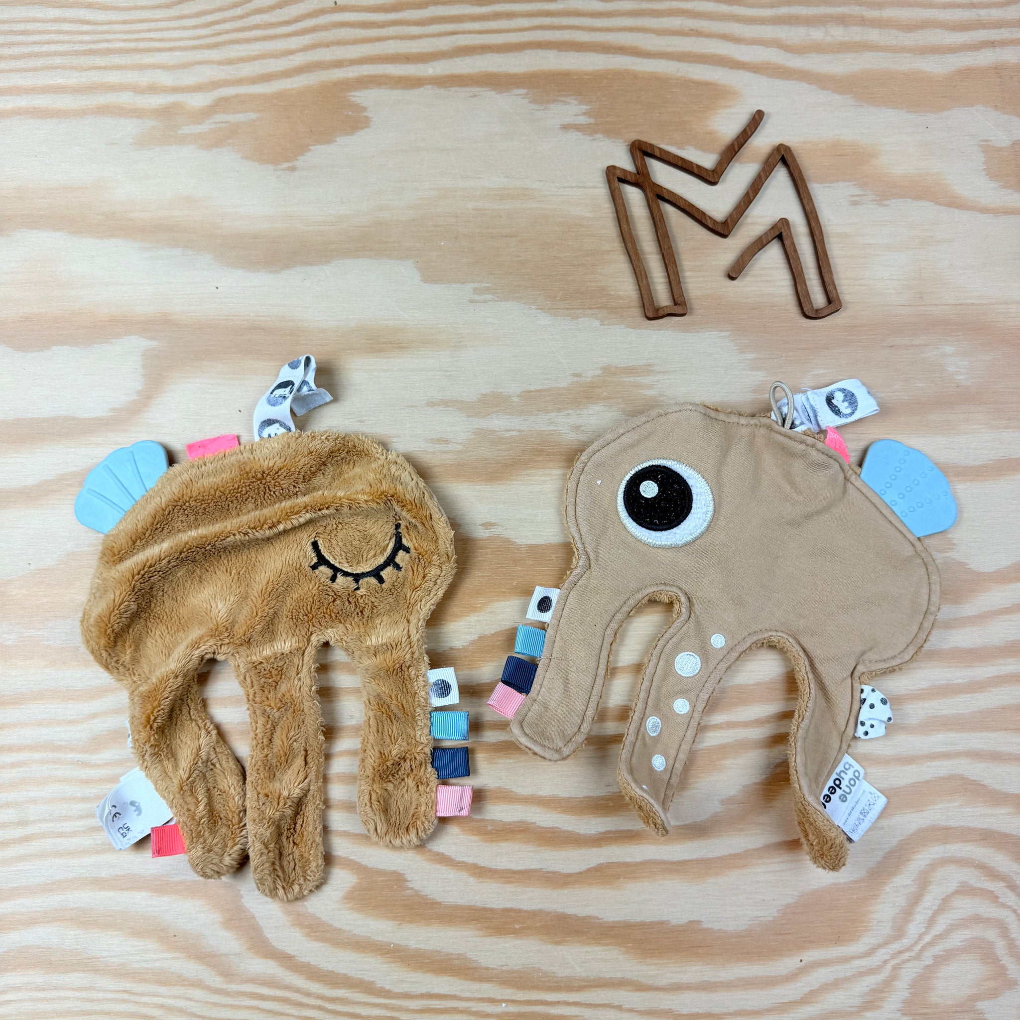 2 knuffeldoekjes/ fopspeendoekjes octopusje Done by deer