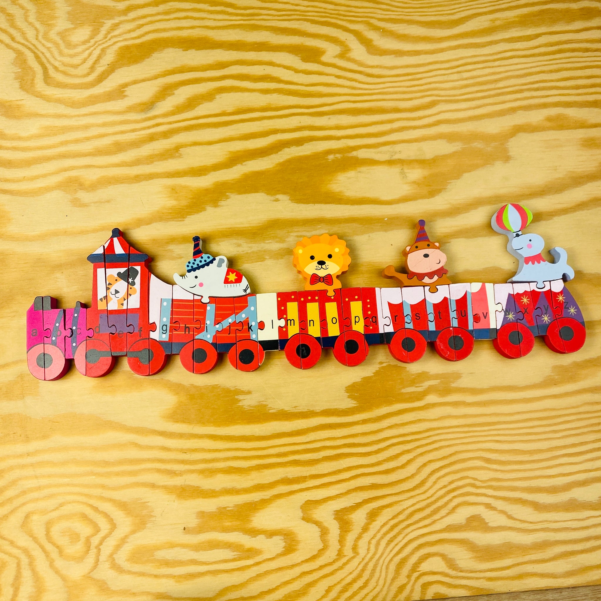 houten puzzel abc trein