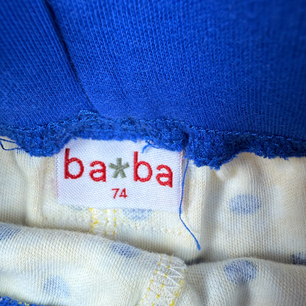 geel gebloemd broekje Ba*BA maat 74