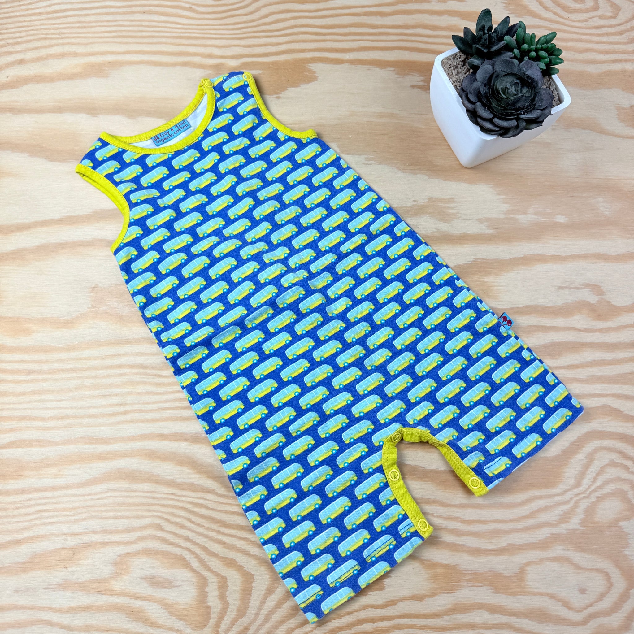 blauw kruippakje vans Fro&dind Maat 74-80