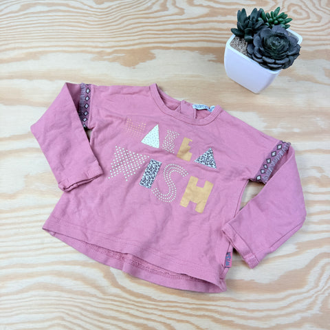 warm roze shirt met lange mouwen Dirkje maat 9m