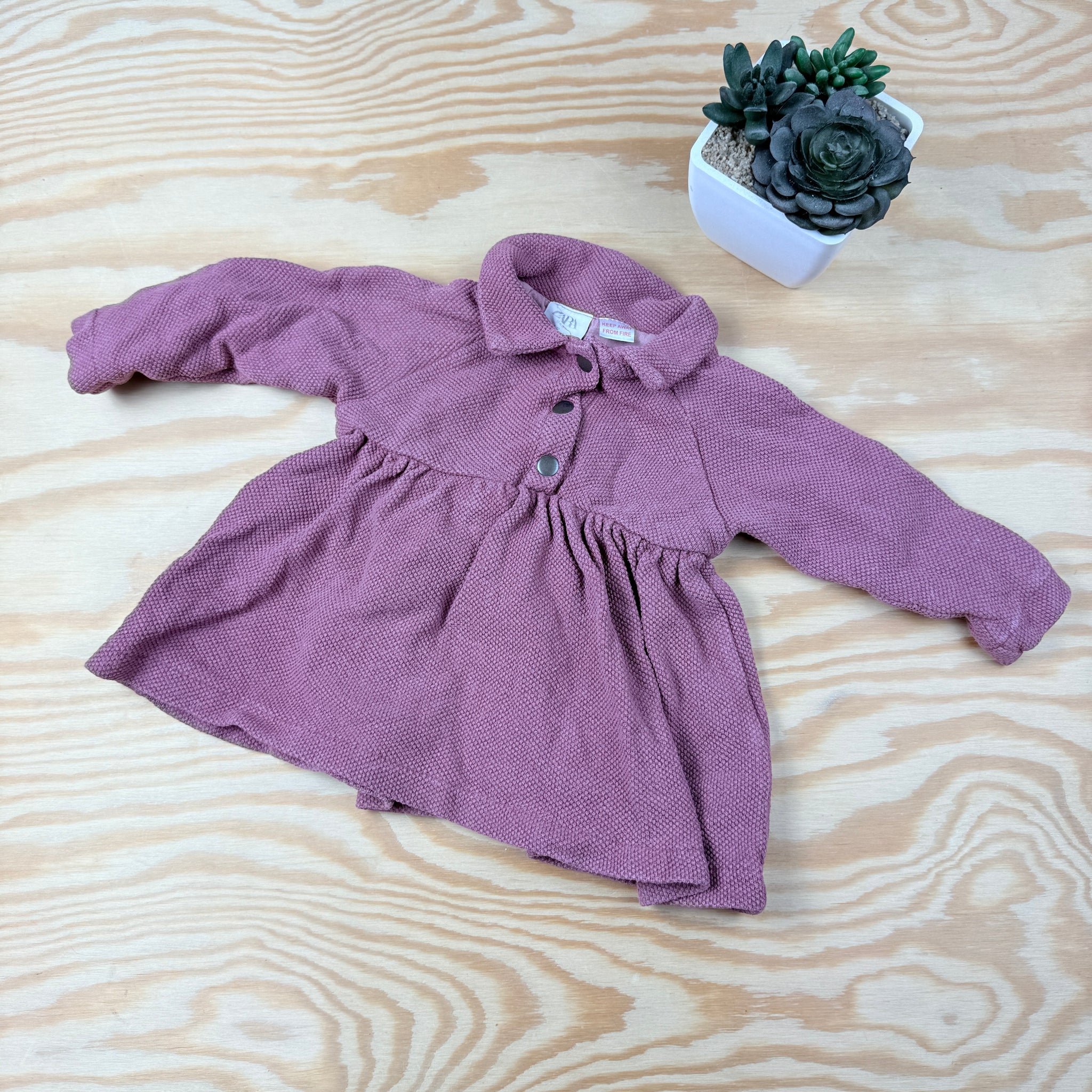 oud roze warm kleedje Zara maat 74