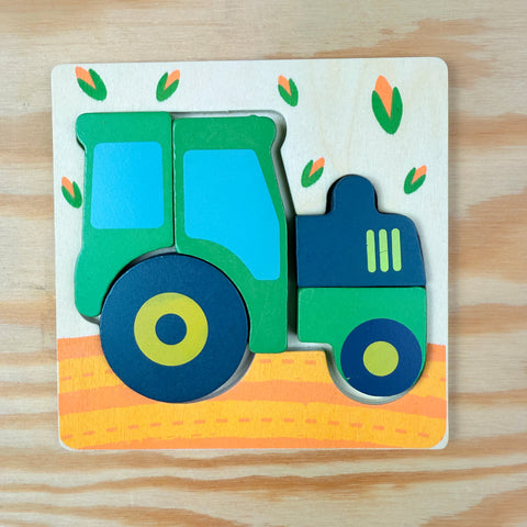 kleine houten puzzel tractor