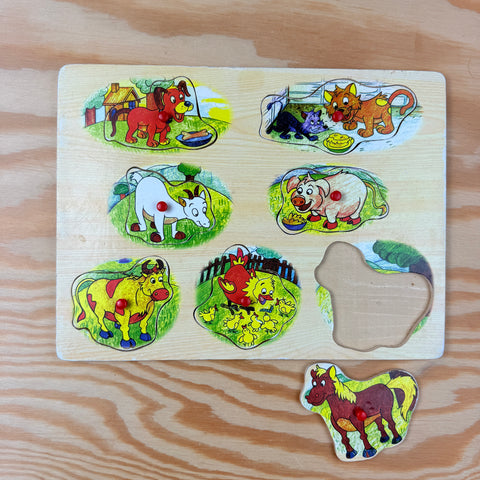 houten puzzel boerderij dieren