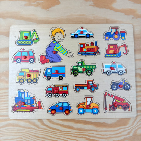 houten puzzel XL voertuigen