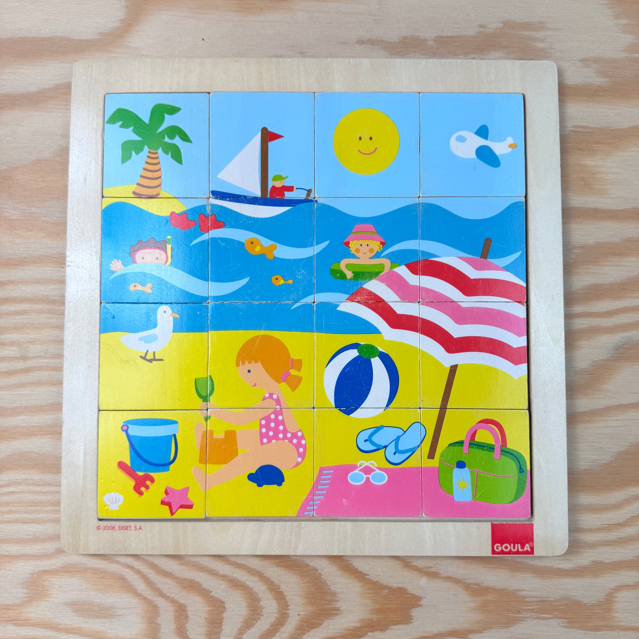 houten puzzel zee, 16 stukken