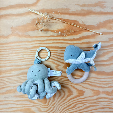 hangspeelgoedje octopus en rammelaar walvis Little dutch