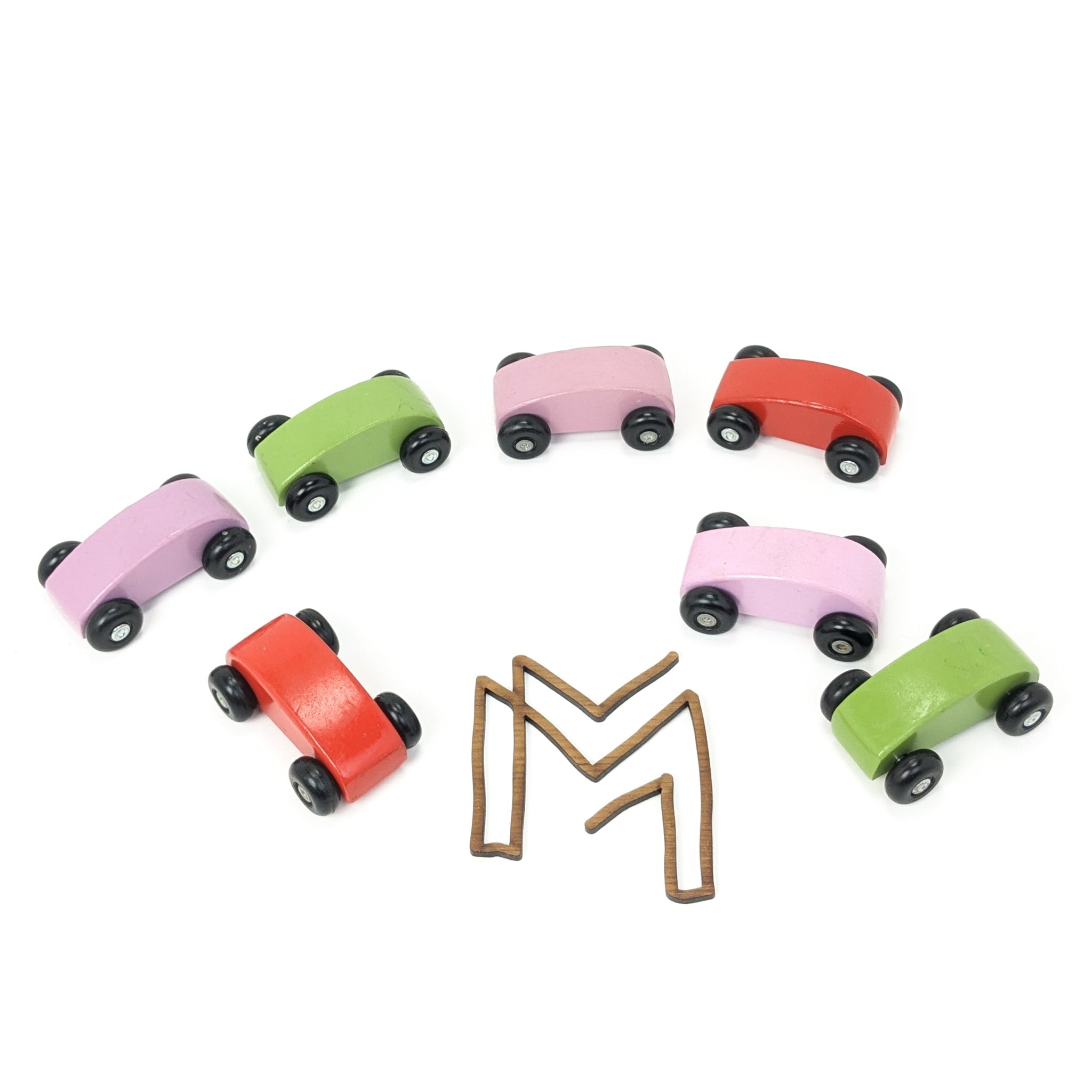 Set houten autootjes (7 stuks)