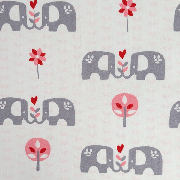 Fresk bedovertrek voor babybed/ledikant roze olifanten