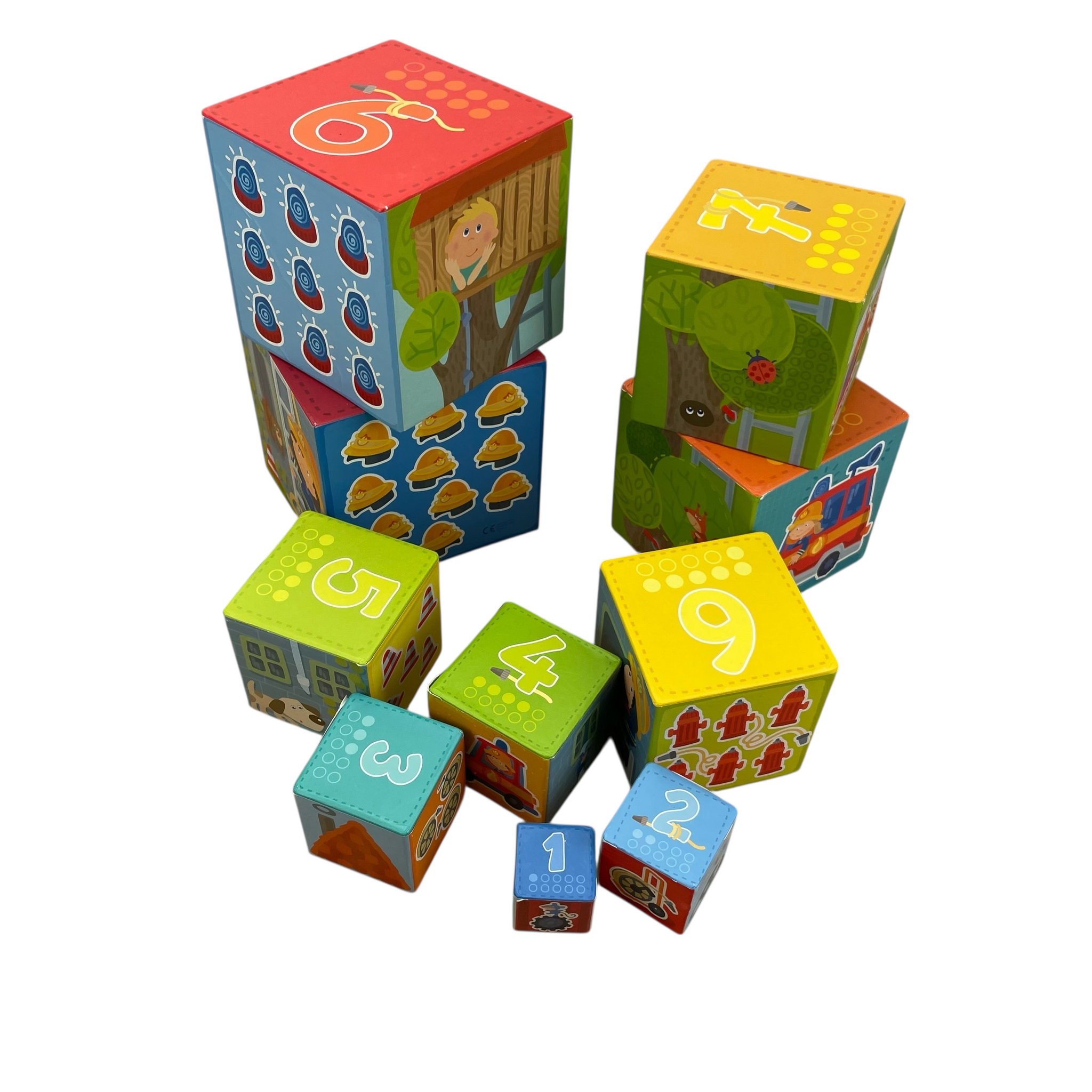 Kartonnen stapeltoren Brandweer