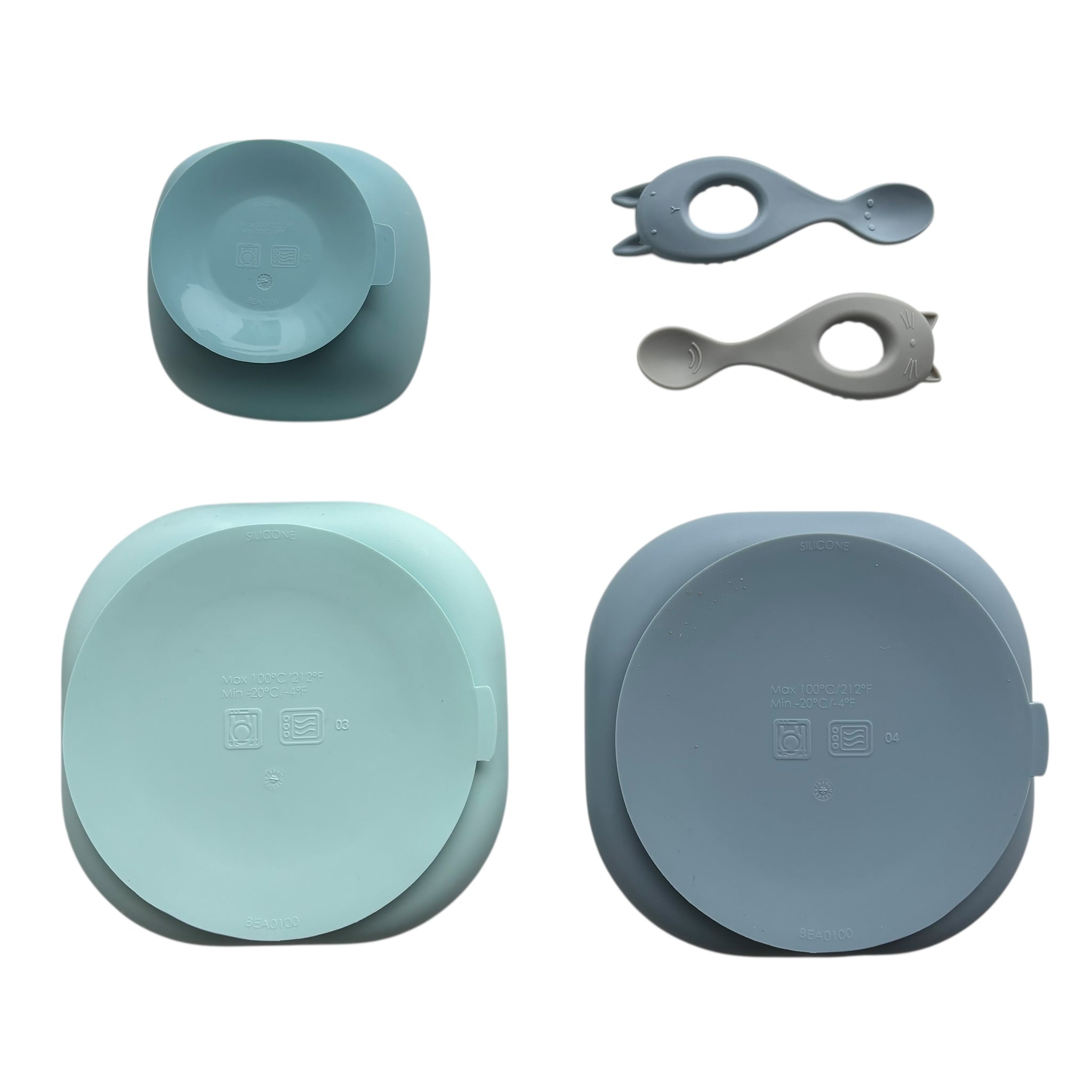 Liewood x Beaba silsiconen eetset blauw