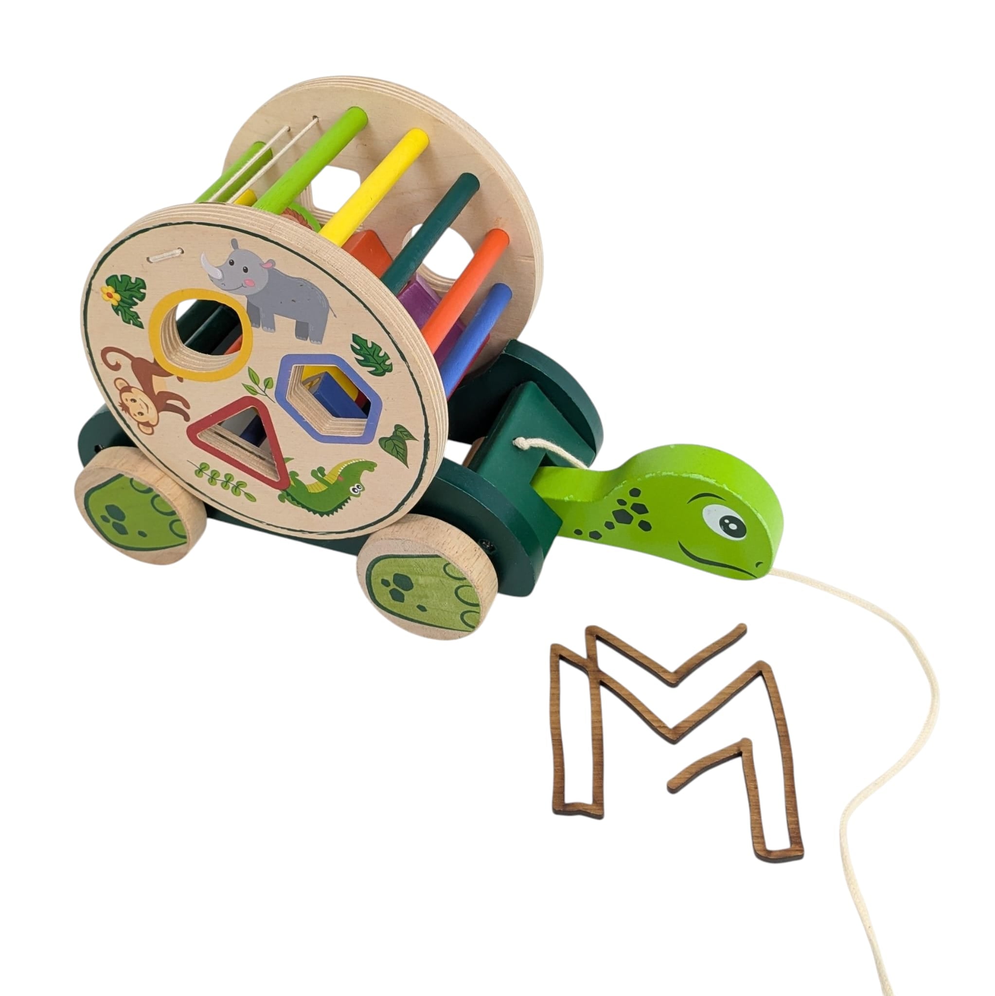 2 in 1 - vormensorteerder en trekdier schildpad