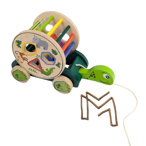 2 in 1 - vormensorteerder en trekdier schildpad