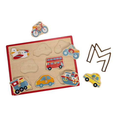 Houten legpuzzel voertuigen