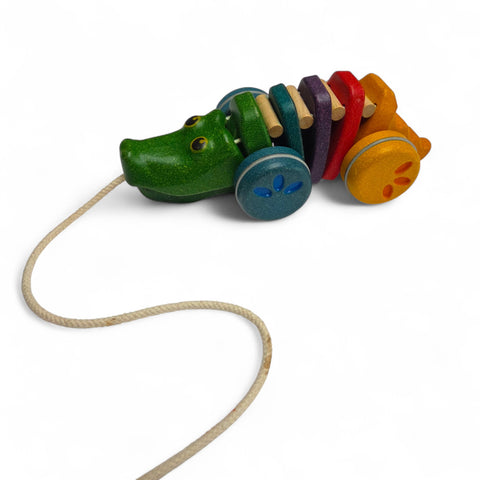 Plantoys houten krokodil trekdier