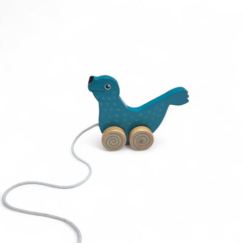 Houten trekdier zeehond